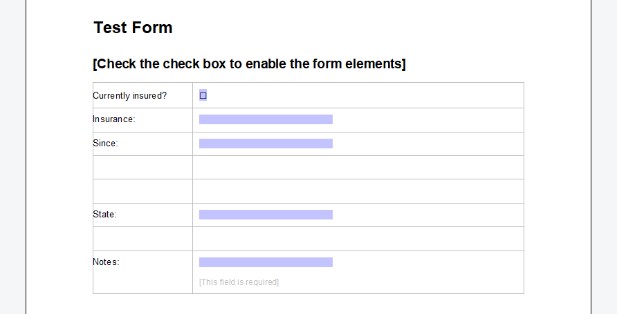 Creating forms with TX Text Control