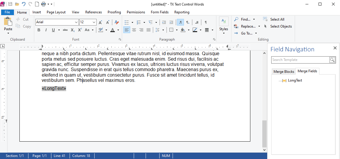 Creating documents with TX Text Control