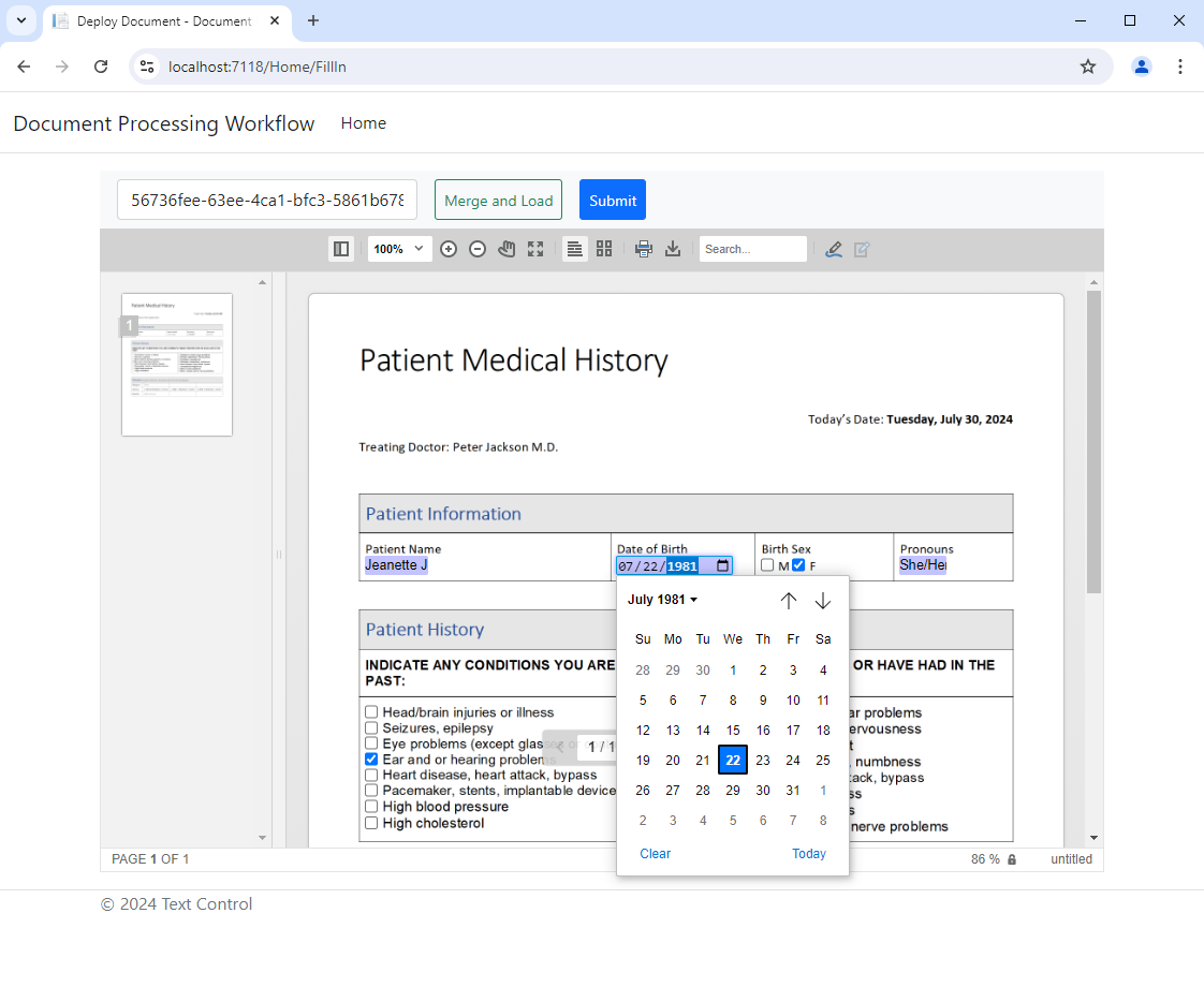 Form Field Processing Workflow
