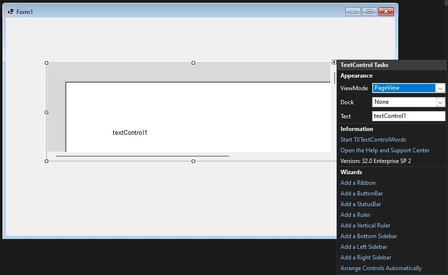 Customize the Text Control