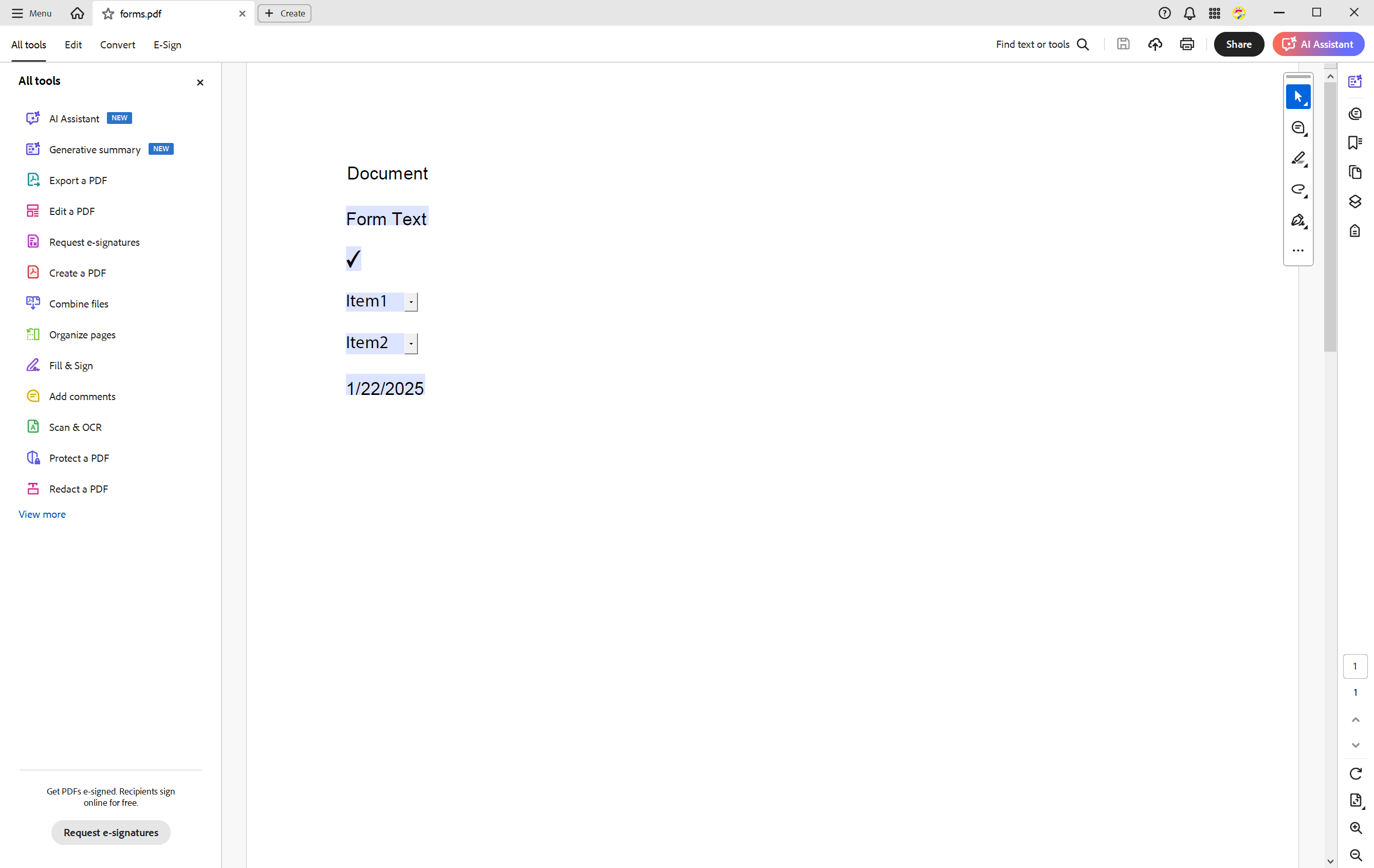PDF form fields