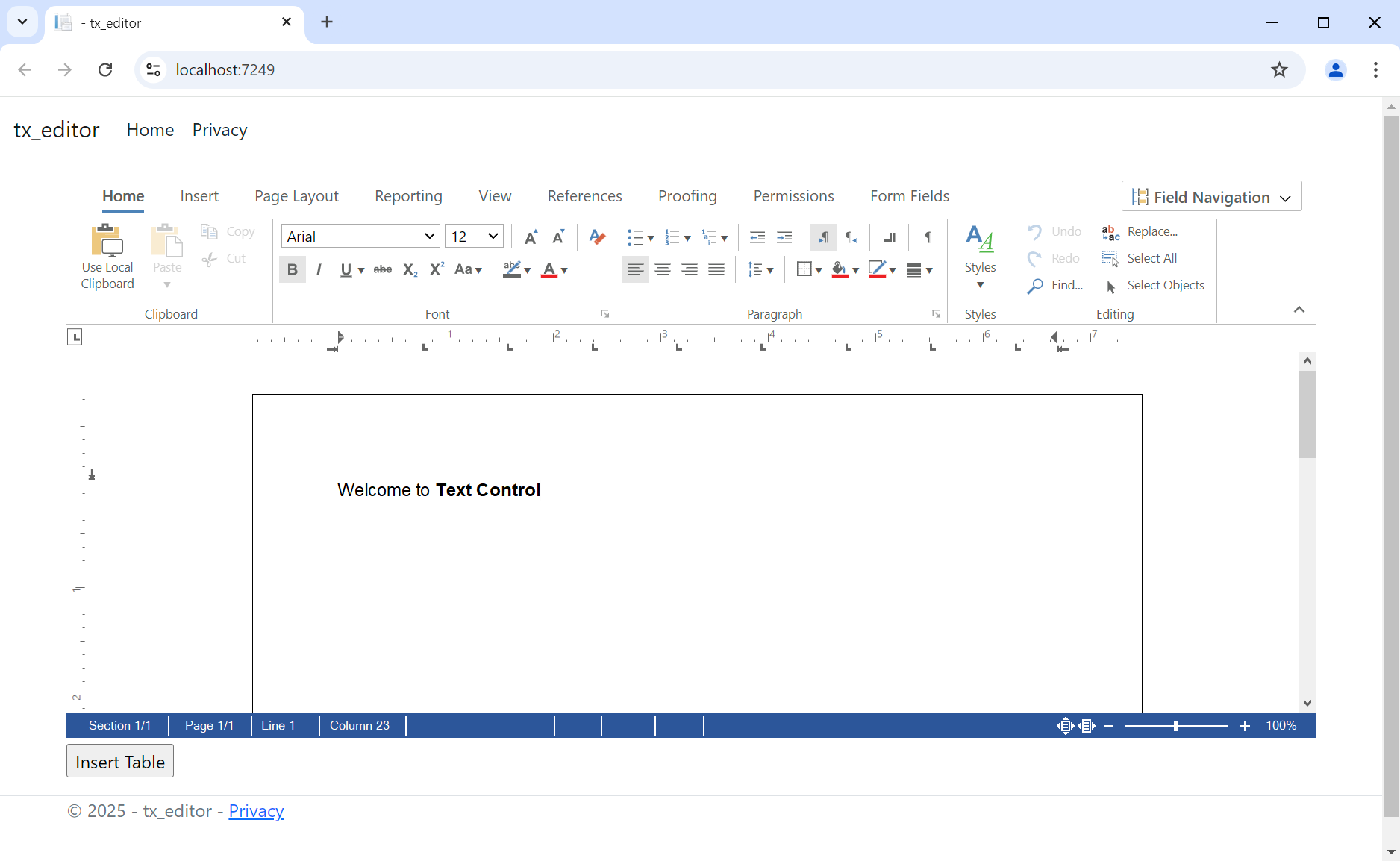 Running the application