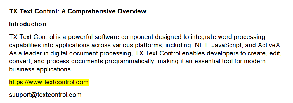 RegEx search on TX Text Control