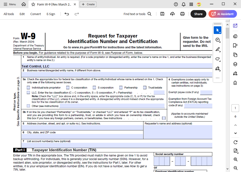 PDF form