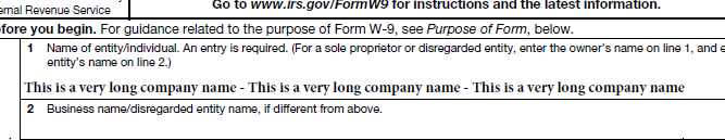 Long company name