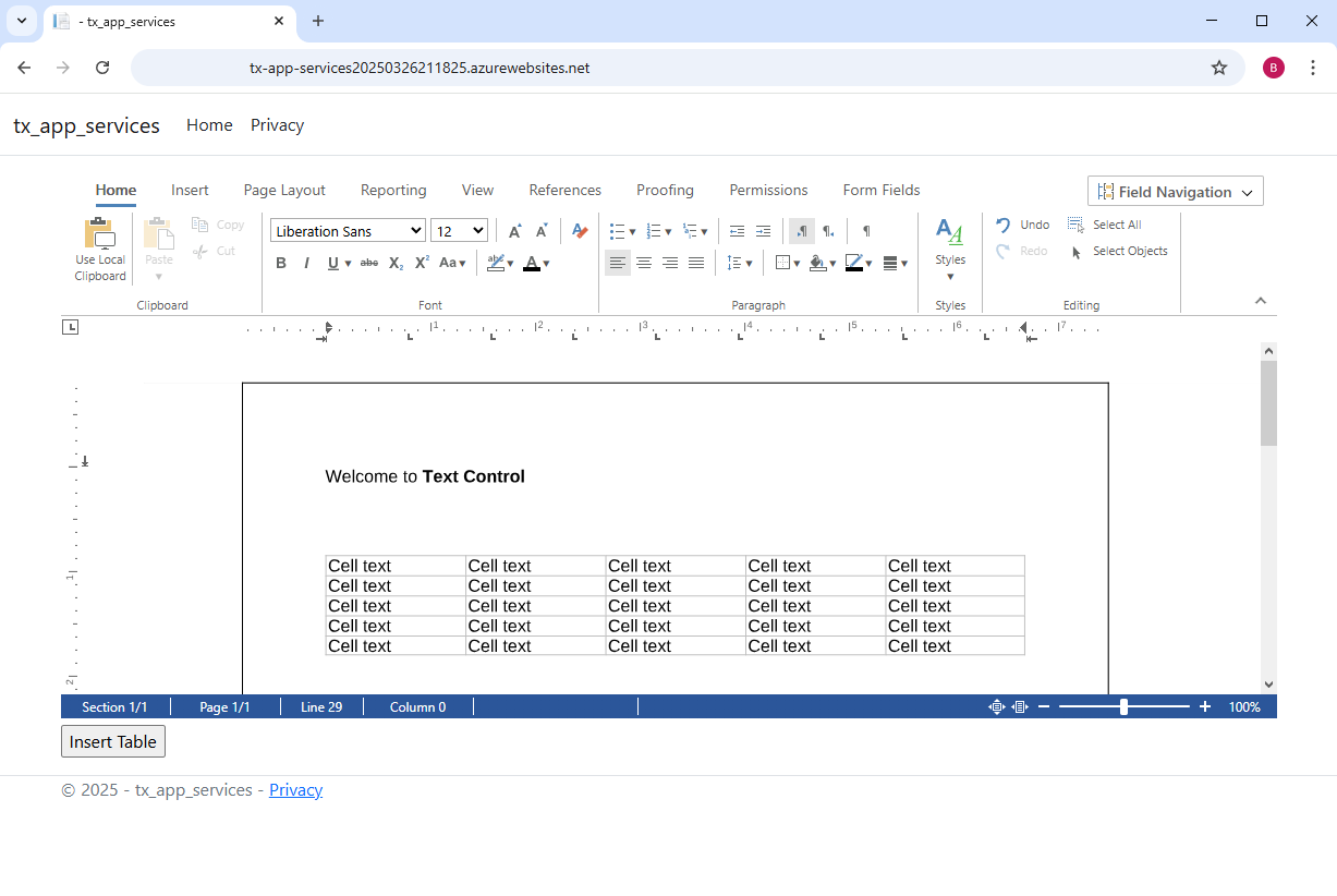 Publish TX Text Control to Azure