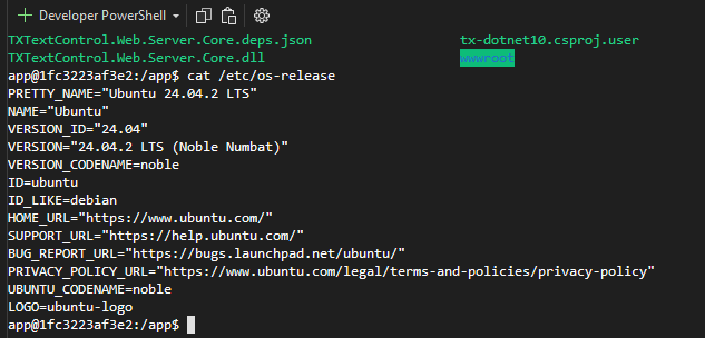 TX Text Control running on Ubuntu