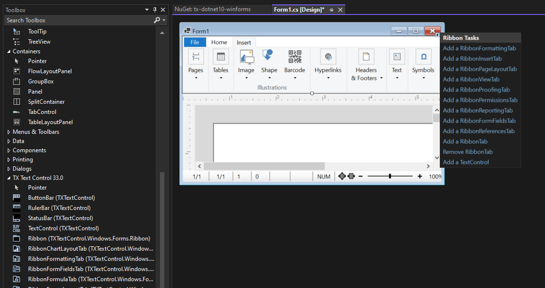 TX Text Control Windows Forms .NET 10