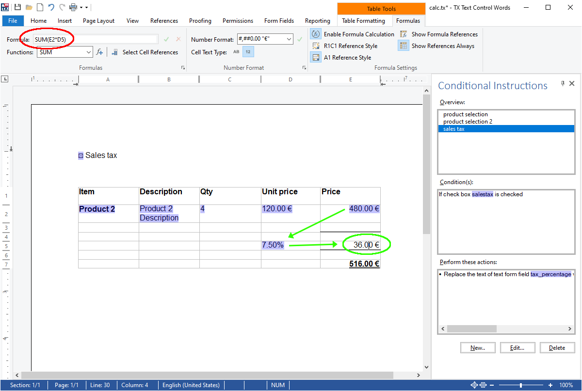 Form Fields with TX Text Control