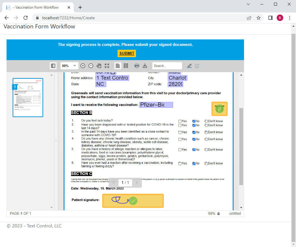 Electronic Signatures with TX Text Control