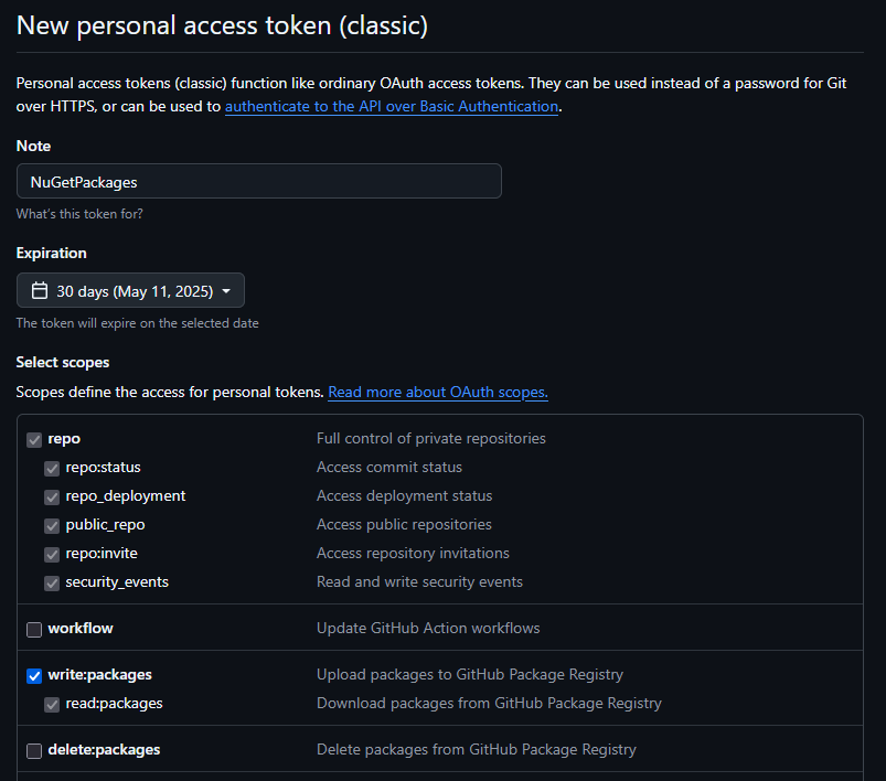Creating a GitHub Token